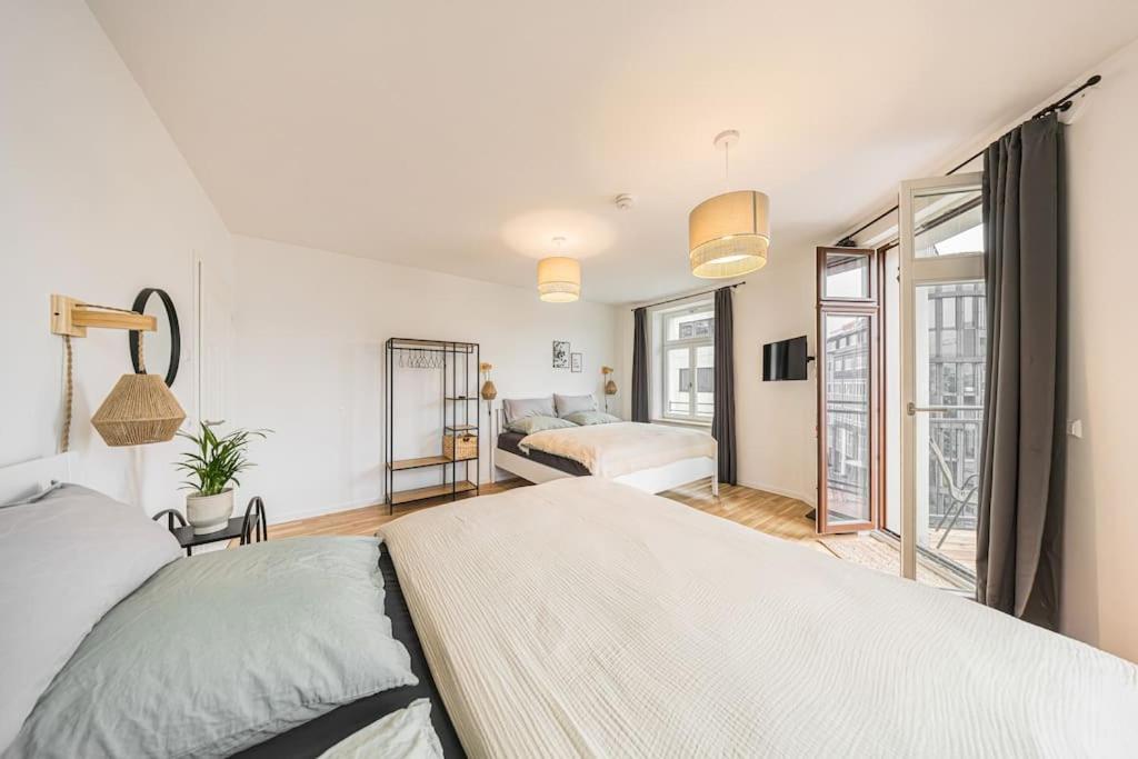 Stylisches Zentrales City-Apartment Mit 2 Balkonen Lipsk Zewnętrze zdjęcie