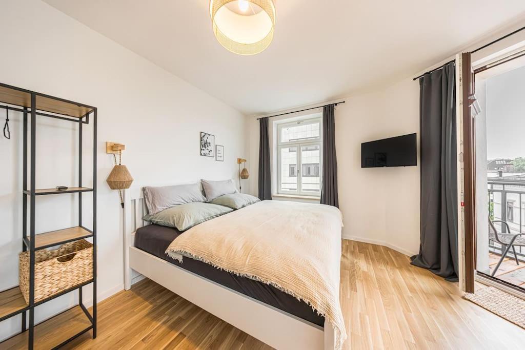 Stylisches Zentrales City-Apartment Mit 2 Balkonen Lipsk Zewnętrze zdjęcie