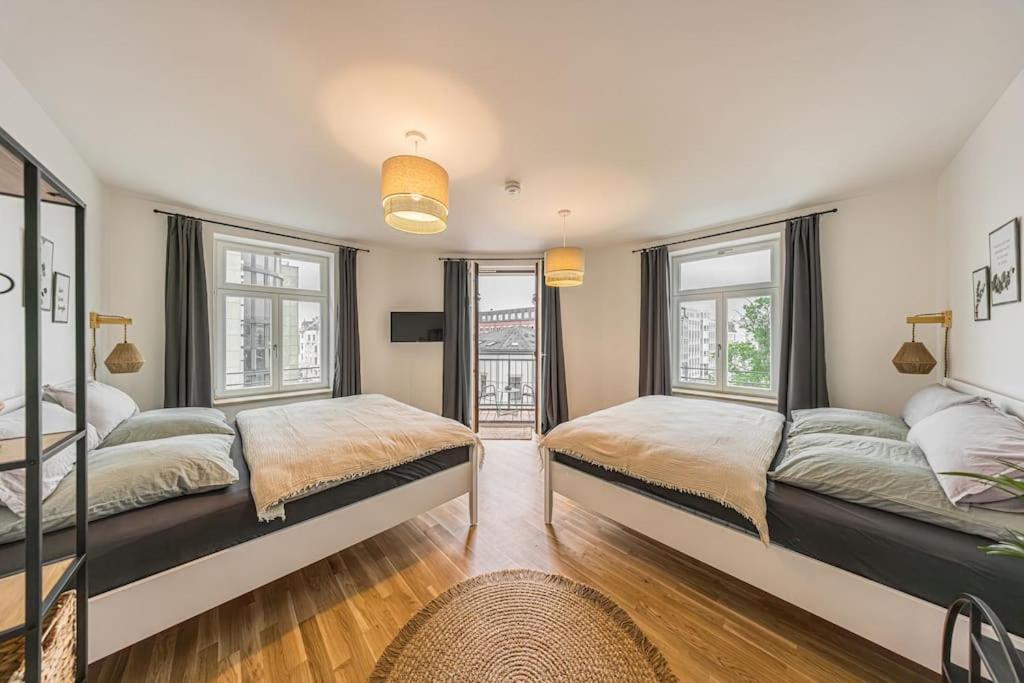 Stylisches Zentrales City-Apartment Mit 2 Balkonen Lipsk Zewnętrze zdjęcie